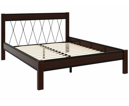 Кровать КМД 23 КАНТРИ 140 черный/шоколад, изображение 6 | Интернет магазин мебели и декора LifeDekor