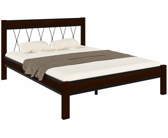 Кровать КМД 23 КАНТРИ 140 черный/шоколад, изображение 7 | Интернет магазин мебели и декора LifeDekor