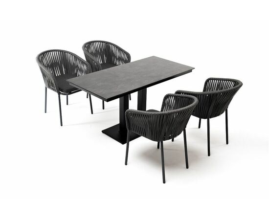 "Каффе Дабл" обеденная группа на 4 персоны, цвет "серый гранит" | Интернет магазин мебели и декора LifeDekor