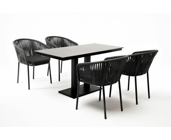 "Каффе Дабл" обеденная группа на 4 персоны, цвет "серый гранит", изображение 2 | Интернет магазин мебели и декора LifeDekor