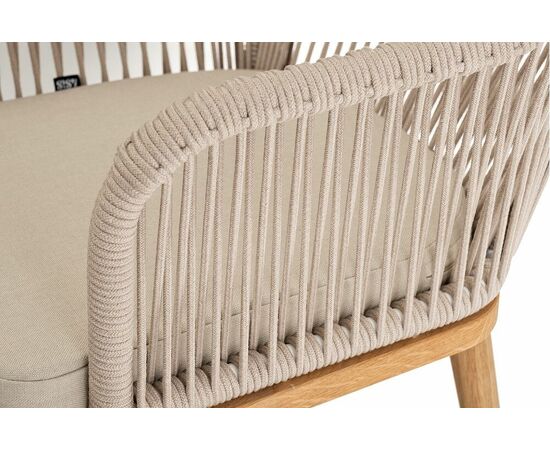 "Лион" стул плетеный из роупа, основание дуб, роуп бежевый круглый, ткань бежевая, изображение 8 | Интернет магазин мебели и декора LifeDekor