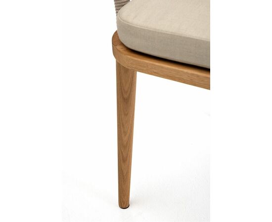 "Лион" стул плетеный из роупа, основание дуб, роуп бежевый круглый, ткань бежевая, изображение 9 | Интернет магазин мебели и декора LifeDekor