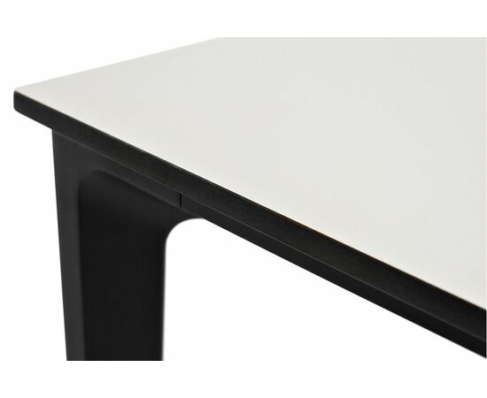 "Малага" обеденный стол из HPL 160х80см, цвет молочный, каркас черный, изображение 3 | Интернет магазин мебели и декора LifeDekor