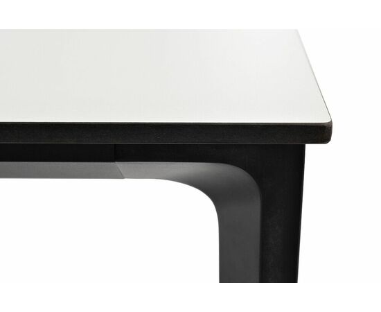"Малага" обеденный стол из HPL 160х80см, цвет молочный, каркас черный, изображение 5 | Интернет магазин мебели и декора LifeDekor