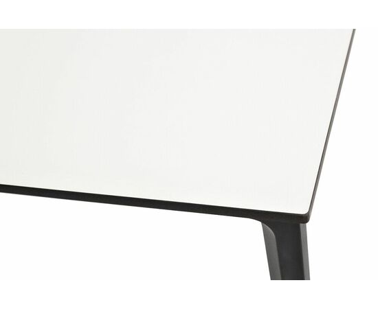 "Малага" обеденный стол из HPL 160х80см, цвет молочный, каркас черный, изображение 6 | Интернет магазин мебели и декора LifeDekor
