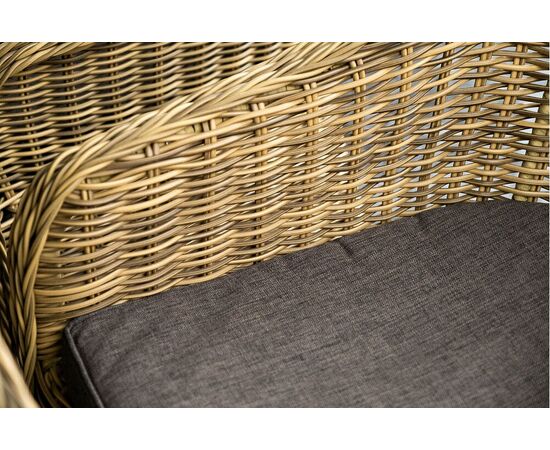 "Равенна" плетеное кресло из искусственного ротанга, цвет соломенный с серой подушкой, изображение 25 | Интернет магазин мебели и декора LifeDekor