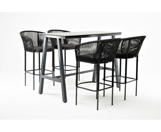 "Рио" барный комплект на 4 персоны, стол HPL "серый гранит", цвет темно-серый, изображение 3 | Интернет магазин мебели и декора LifeDekor