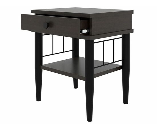 Тумба прикроватная ЛОРИ ММД 207, черный/венге темный, изображение 2 | Интернет магазин мебели и декора LifeDekor