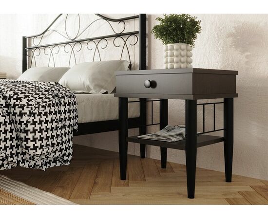 Тумба прикроватная ЛОРИ ММД 207, черный/венге темный, изображение 5 | Интернет магазин мебели и декора LifeDekor
