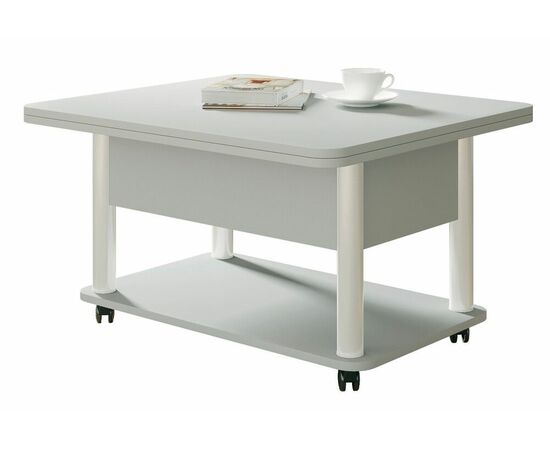 Стол-трансформер Дебют 3, Серый/Ножки белые | Интернет магазин мебели и декора LifeDekor