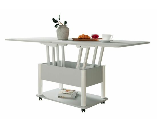 Стол-трансформер Дебют 3, Серый/Ножки белые, изображение 3 | Интернет магазин мебели и декора LifeDekor