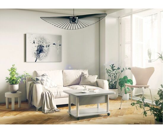 Стол-трансформер Дебют 3, Серый/Ножки белые, изображение 7 | Интернет магазин мебели и декора LifeDekor