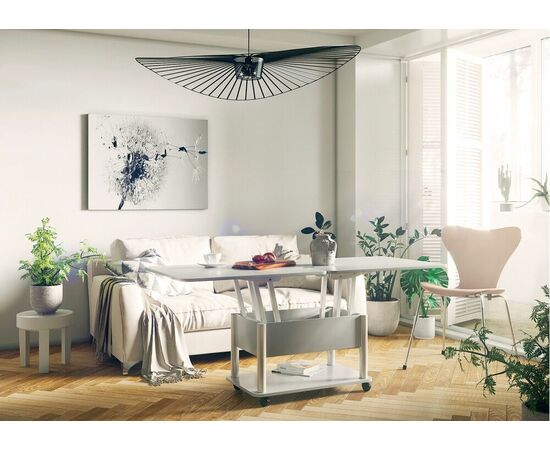 Стол-трансформер Дебют 3, Серый/Ножки белые, изображение 6 | Интернет магазин мебели и декора LifeDekor