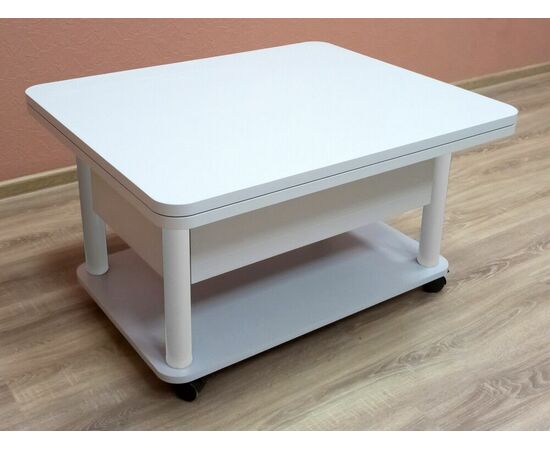Стол-трансформер Дебют 3, Серый/Ножки белые, изображение 2 | Интернет магазин мебели и декора LifeDekor