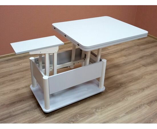 Стол-трансформер Дебют 3, Серый/Ножки белые, изображение 8 | Интернет магазин мебели и декора LifeDekor