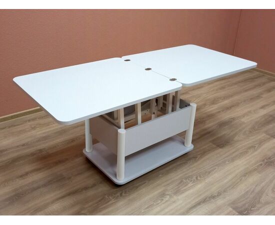 Стол-трансформер Дебют 3, Серый/Ножки белые, изображение 9 | Интернет магазин мебели и декора LifeDekor