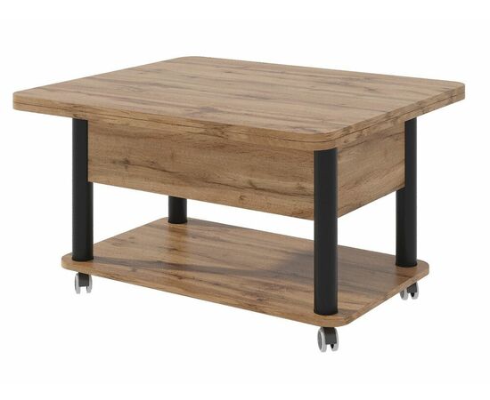 Стол-трансформер Дебют 3, Дуб вотан/Ножки чёрные | Интернет магазин мебели и декора LifeDekor