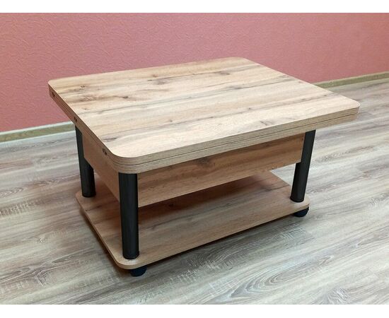 Стол-трансформер Дебют 3, Дуб вотан/Ножки чёрные, изображение 6 | Интернет магазин мебели и декора LifeDekor