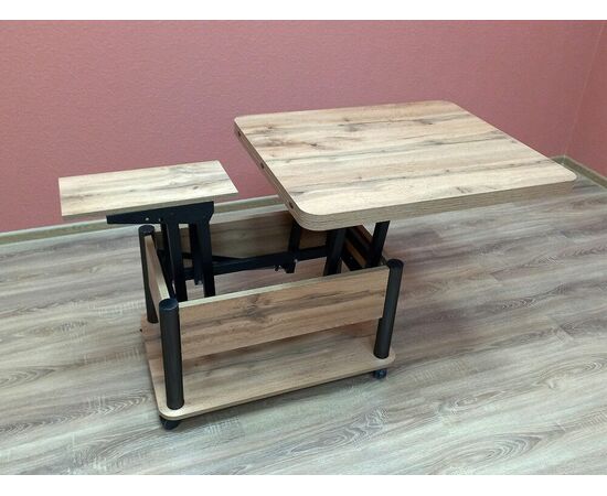 Стол-трансформер Дебют 3, Дуб вотан/Ножки чёрные, изображение 5 | Интернет магазин мебели и декора LifeDekor