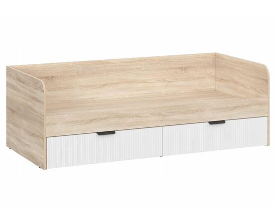 Кровать Стокгольм КРД03-90 90х200 дуб сонома / line софт пломбир | Интернет магазин мебели и декора LifeDekor