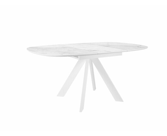 Стол DikLine BK100 Керамика Белый мрамор/подстолье белое/опоры белые, изображение 4 | Интернет магазин мебели и декора LifeDekor