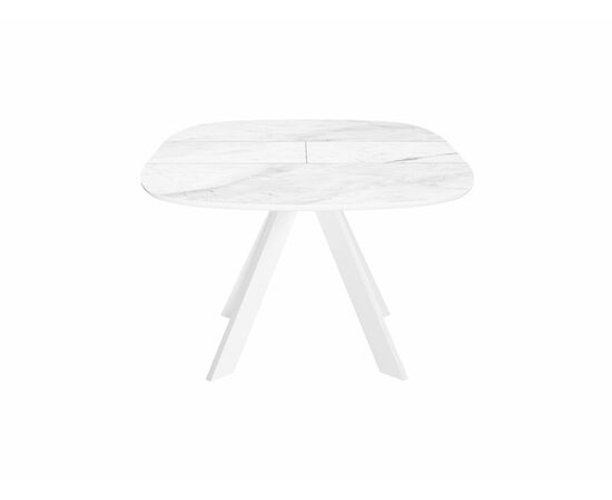 Стол DikLine BK100 Керамика Белый мрамор/подстолье белое/опоры белые, изображение 5 | Интернет магазин мебели и декора LifeDekor