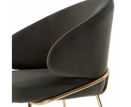 Стул-полукресло Emil графит с золотыми ножками, изображение 5 | Интернет магазин мебели и декора LifeDekor