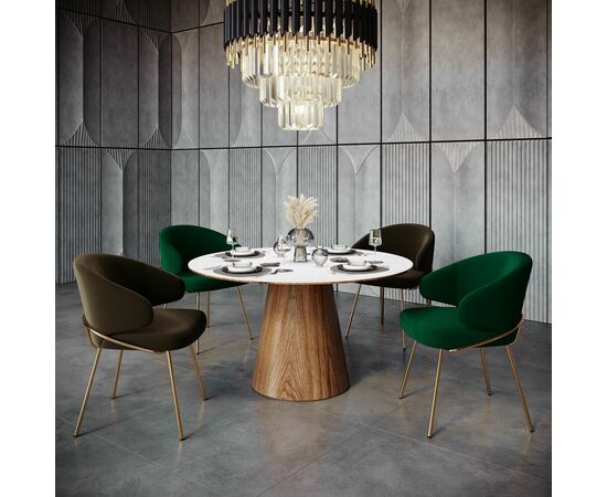 Стул-полукресло Emil графит с золотыми ножками, изображение 9 | Интернет магазин мебели и декора LifeDekor