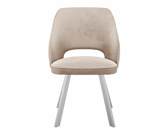 Стул DikLine 274 поворотный Z128 бежевый, ножки белые, изображение 3 | Интернет магазин мебели и декора LifeDekor