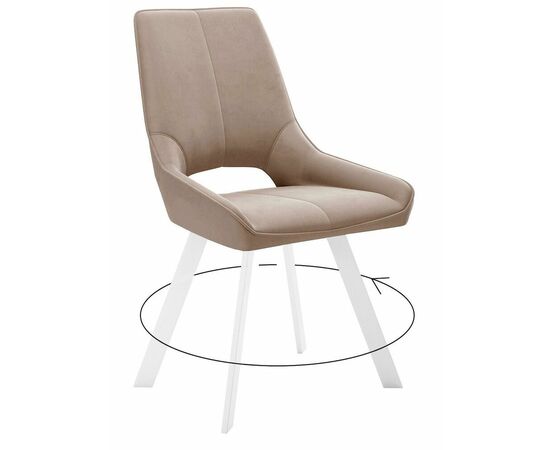 Стул DikLine 268 Z128 бежевый, ножки белые | Интернет магазин мебели и декора LifeDekor