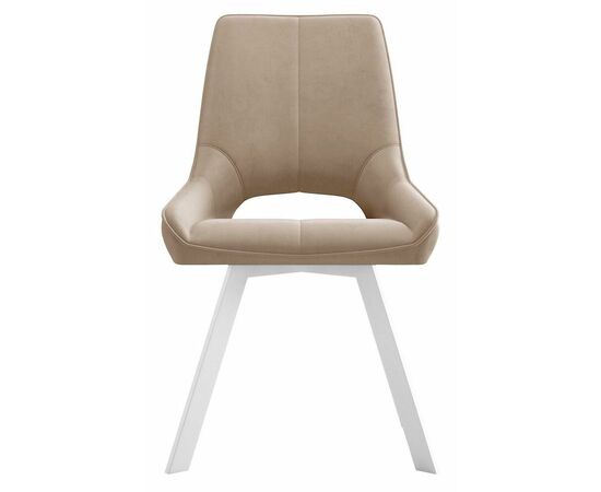Стул DikLine 268 Z128 бежевый, ножки белые, изображение 2 | Интернет магазин мебели и декора LifeDekor