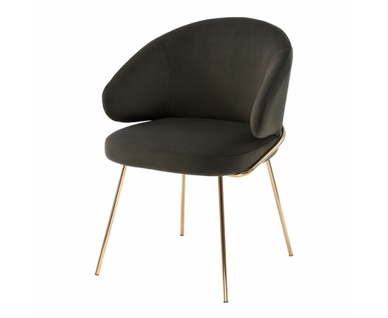 Стул-полукресло Emil графит с золотыми ножками | Интернет магазин мебели и декора LifeDekor