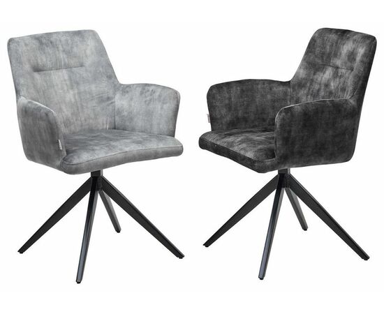 Стул DANTE 360 град. поворот. VT5001-7 античный светло-серый, велюр без "пальчиковый"/черный, DISAUR, изображение 7 | Интернет магазин мебели и декора LifeDekor