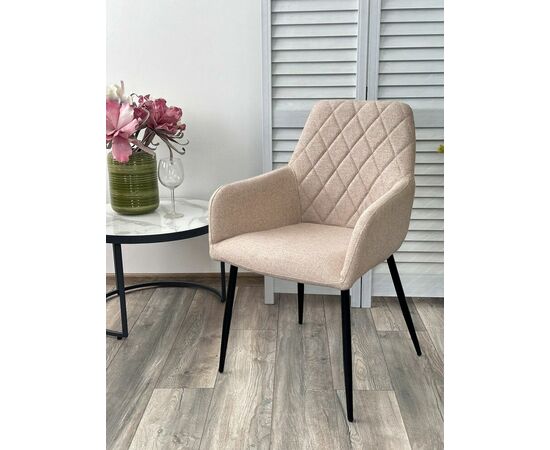 Стул NOVARA Barrel-09 Бежевый, ткань / черный каркас / Товарный знак DISAUR, изображение 4 | Интернет магазин мебели и декора LifeDekor