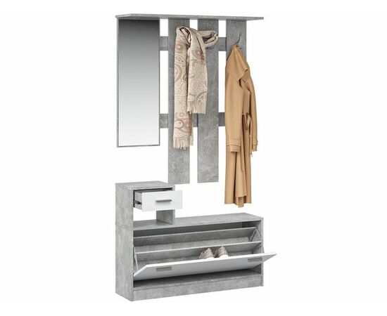 Прихожая «Интер», Ателье светлый/белый, изображение 3 | Интернет магазин мебели и декора LifeDekor