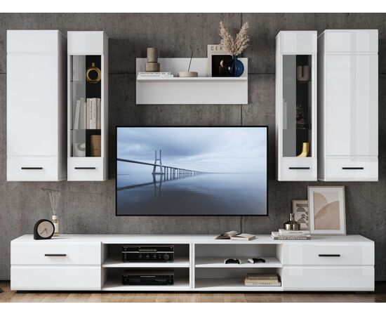 Стенка «Кай», Белый/белый глянец, изображение 3 | Интернет магазин мебели и декора LifeDekor