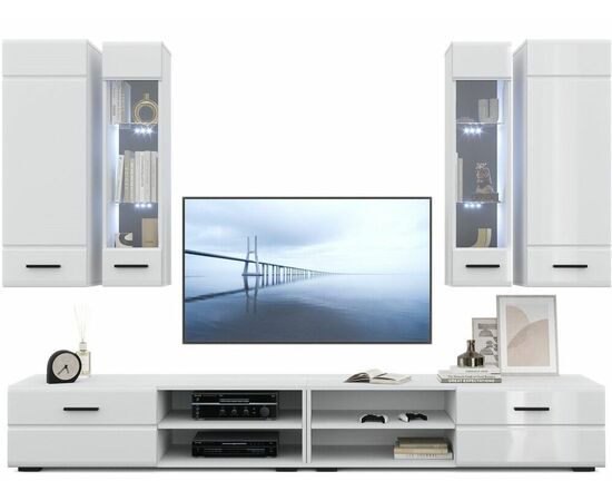 Стенка «Кай», Белый/белый глянец, изображение 6 | Интернет магазин мебели и декора LifeDekor