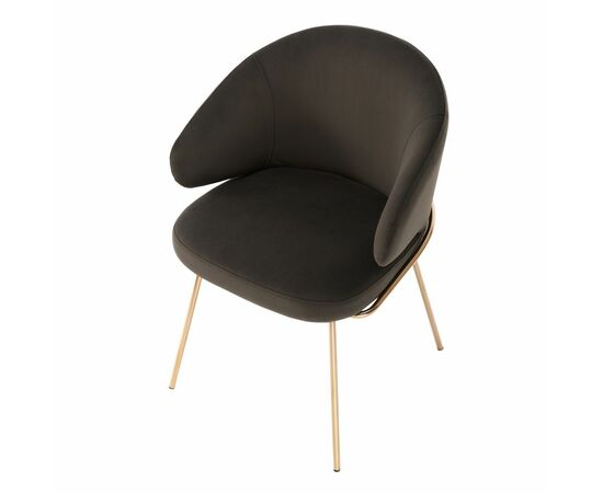 Стул-полукресло Emil графит с золотыми ножками, изображение 7 | Интернет магазин мебели и декора LifeDekor