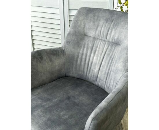 Стул DANTE 360 град. поворот. VT5001-7 античный светло-серый, велюр без "пальчиковый"/черный, DISAUR, изображение 4 | Интернет магазин мебели и декора LifeDekor