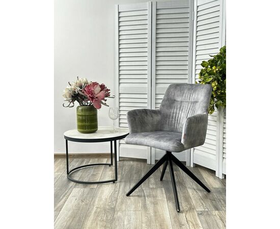 Стул DANTE 360 град. поворот. VT5001-7 античный светло-серый, велюр без "пальчиковый"/черный, DISAUR, изображение 2 | Интернет магазин мебели и декора LifeDekor