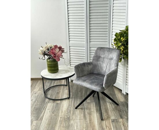 Стул DANTE 360 град. поворот. VT5001-7 античный светло-серый, велюр без "пальчиковый"/черный, DISAUR, изображение 3 | Интернет магазин мебели и декора LifeDekor