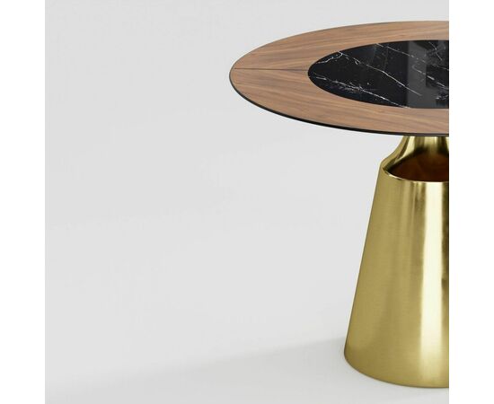 Стол круглый Lucas 120, шпон, керамика глянцевая, черная, изображение 4 | Интернет магазин мебели и декора LifeDekor