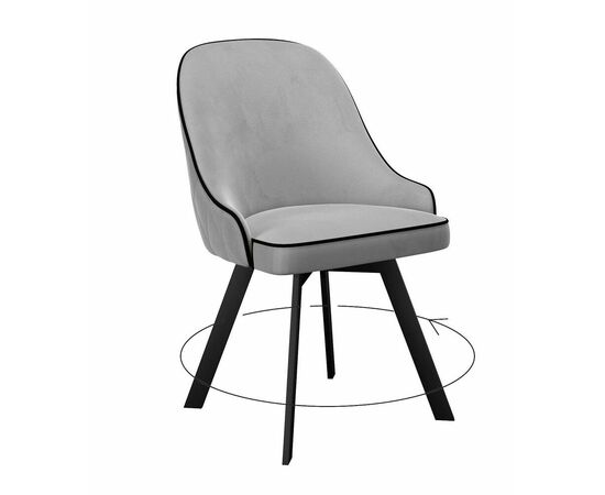 Стул DikLine 266M поворотный, E28 светло-серый, ножки черные | Интернет магазин мебели и декора LifeDekor