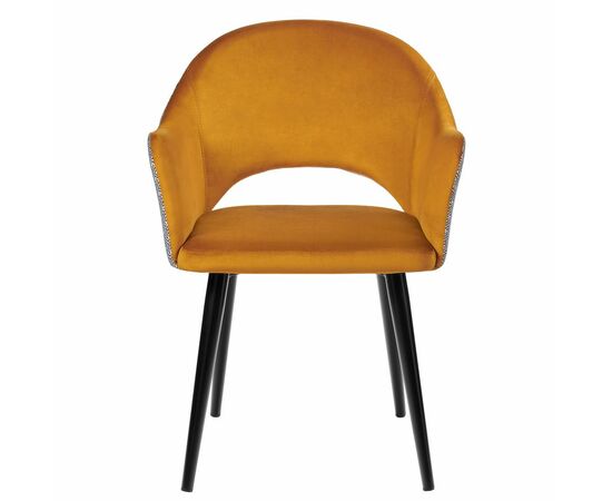 Стул Bruno горчичный с жаккардом, изображение 2 | Интернет магазин мебели и декора LifeDekor