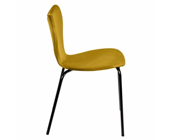 Стул Seven Style горчичный велюр с чёрными ножками, изображение 3 | Интернет магазин мебели и декора LifeDekor