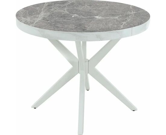 Стол раздвижной Оскар D95 Glass фотопечать (Цвет стекла: Мрамор №5 /цвет дерева: Тон 9 (эмаль белая)) | Интернет магазин мебели и декора LifeDekor