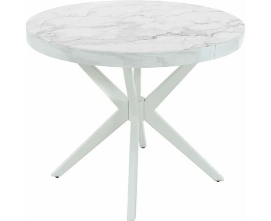 Стол раздвижной Оскар D95 Glass фотопечать (Цвет стекла: Мрамор №71 /цвет дерева: Тон 9 (эмаль белая)) | Интернет магазин мебели и декора LifeDekor