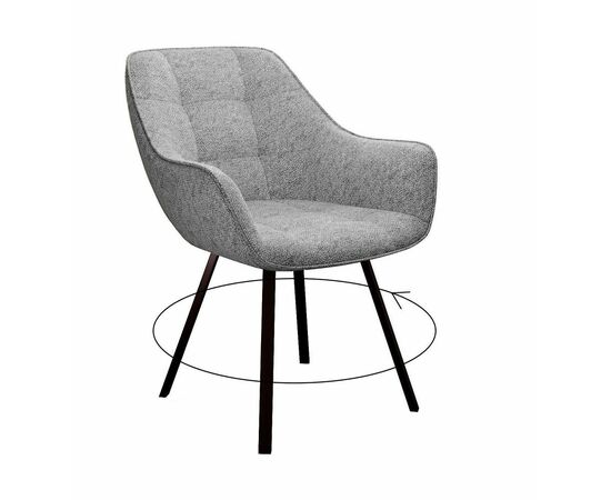 Стул DikLine 252 М поворотный, NS10 GREY, ножки черные | Интернет магазин мебели и декора LifeDekor