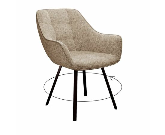 Стул DikLine 252 М поворотный, NS04 CREAM, ножки черные | Интернет магазин мебели и декора LifeDekor