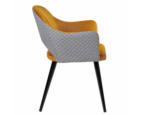 Стул Bruno горчичный с жаккардом, изображение 3 | Интернет магазин мебели и декора LifeDekor